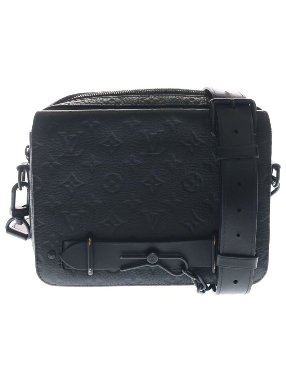 Louis Vuitton Steamer Messenger Monogram Taurillon Leather Shoulder Bag Black